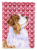 Australian Shepherd Hearts Love Valentine's Day Garden Flag Mailbox Decorative Yard Banner Outside Patio Artwork for Flower Beds, Garden Size, Multicolor