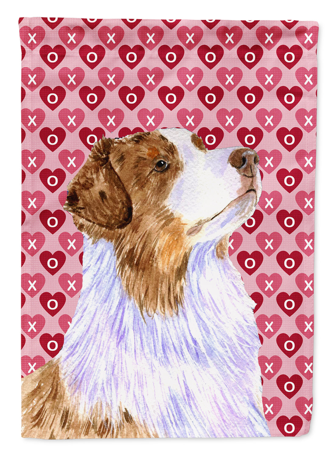Australian Shepherd Hearts Love Valentine's Day Garden Flag Mailbox Decorative Yard Banner Outside Patio Artwork for Flower Beds, Garden Size, Multicolor