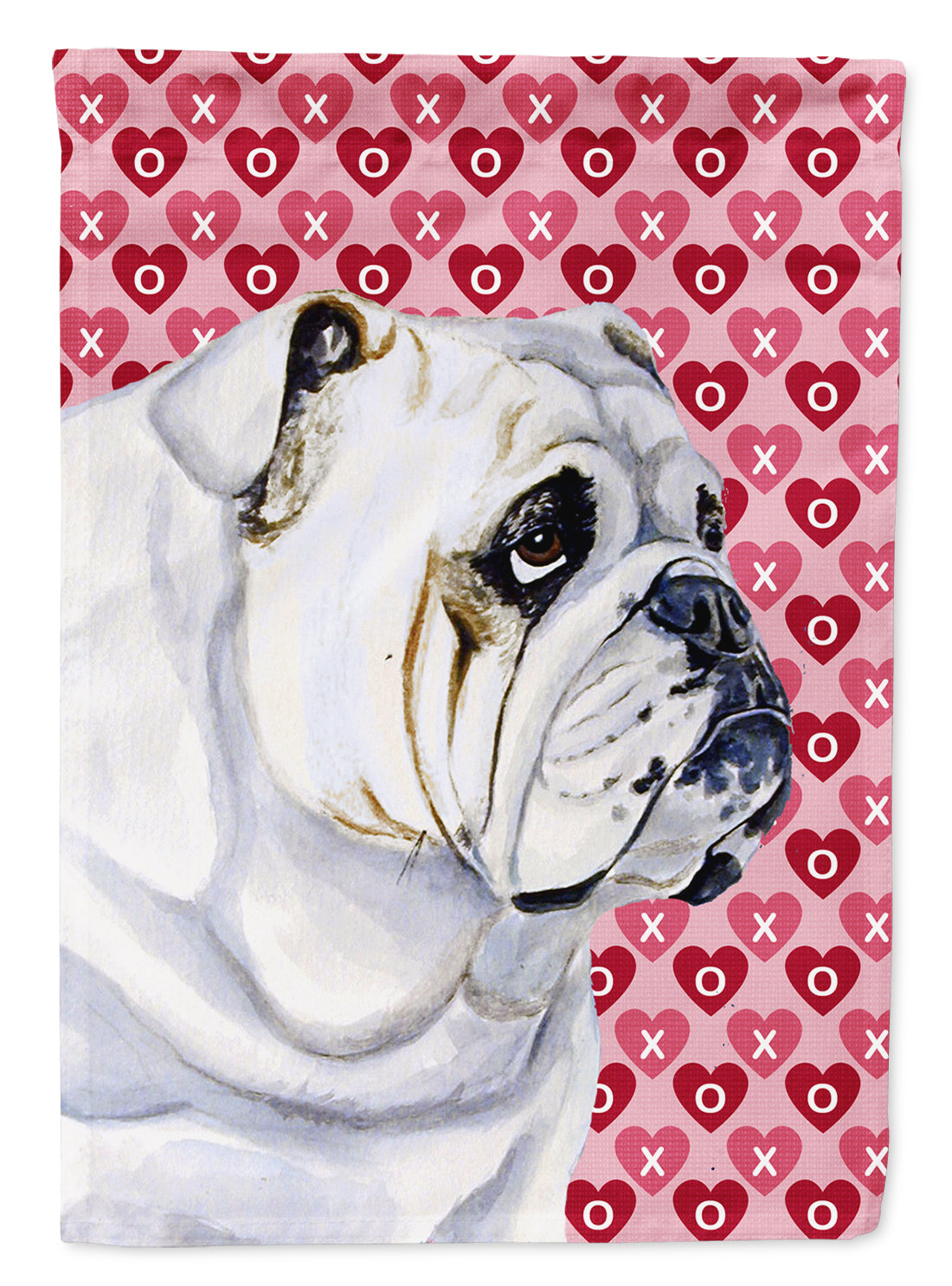 Bulldog English Hearts Love Valentine's Day Garden Flag Mailbox Decorative Yard Banner Outside Patio Artwork for Flower Beds, Garden Size, Multicolor
