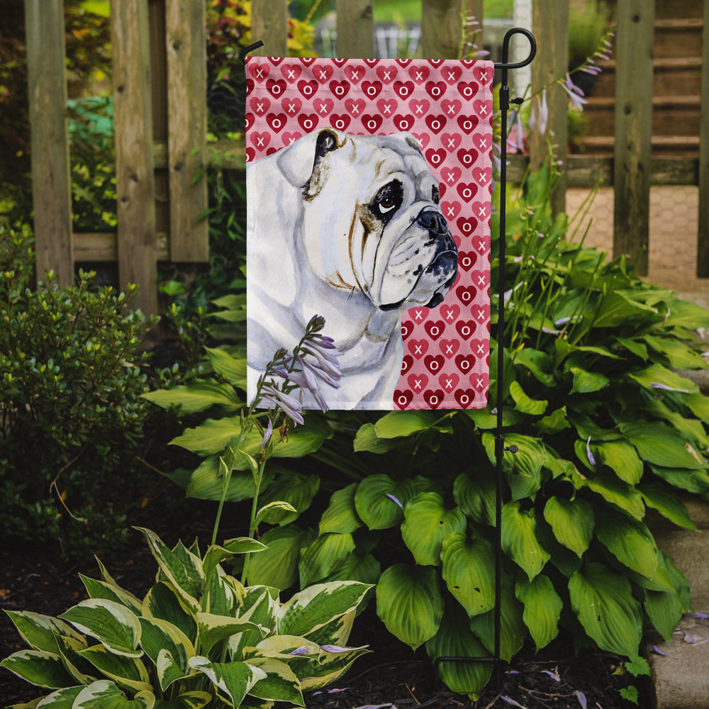 Bulldog English Hearts Love Valentine's Day Garden Flag Mailbox Decorative Yard Banner Outside Patio Artwork for Flower Beds, Garden Size, Multicolor