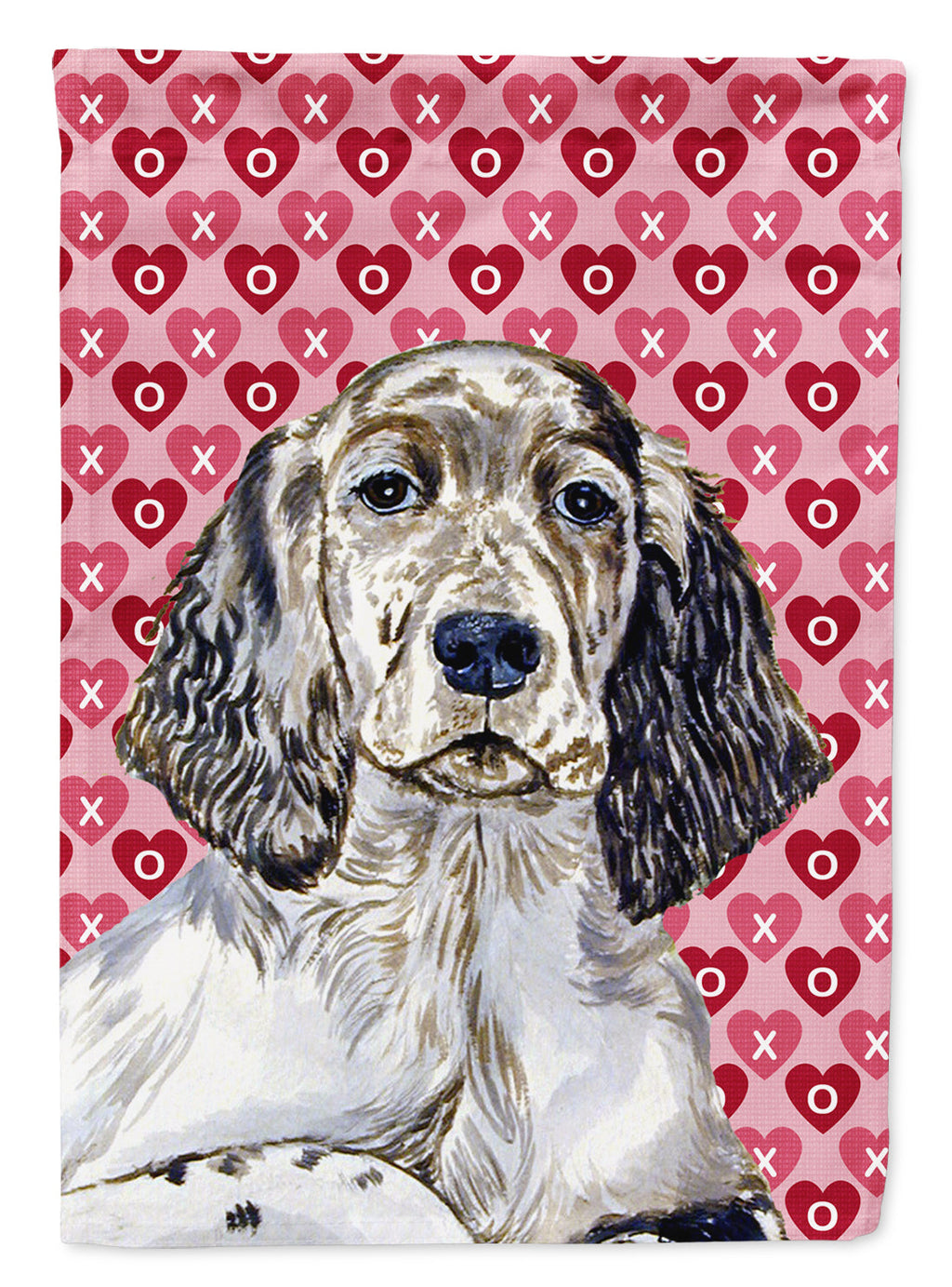 English Setter Hearts Love and Valentine's Day Portrait Garden Flag Mailbox Decorative Yard Banner Outside Patio Artwork for Flower Beds, Garden Size, Multicolor