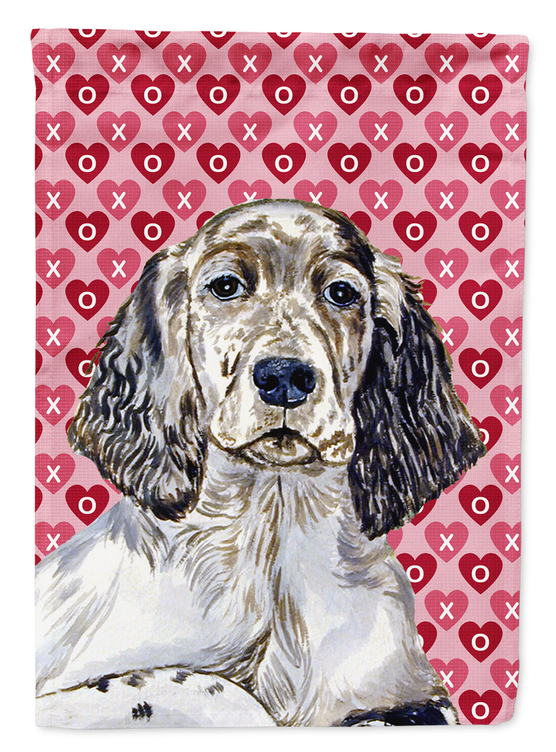 English Setter Hearts Love and Valentine's Day Portrait Garden Flag Mailbox Decorative Yard Banner Outside Patio Artwork for Flower Beds, Garden Size, Multicolor