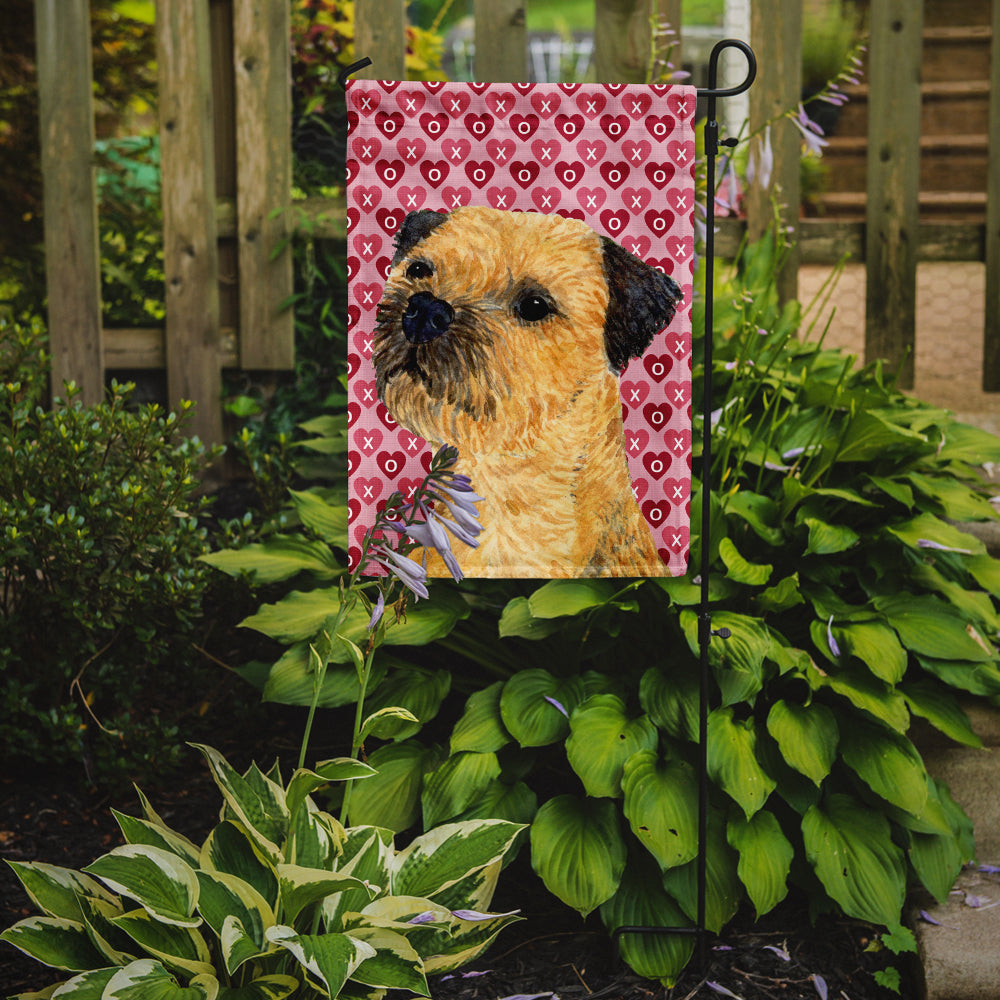 Border Terrier Hearts Love and Valentine's Day Portrait Garden Flag Mailbox Decorative Yard Banner Outside Patio Artwork for Flower Beds, Garden Size, Multicolor
