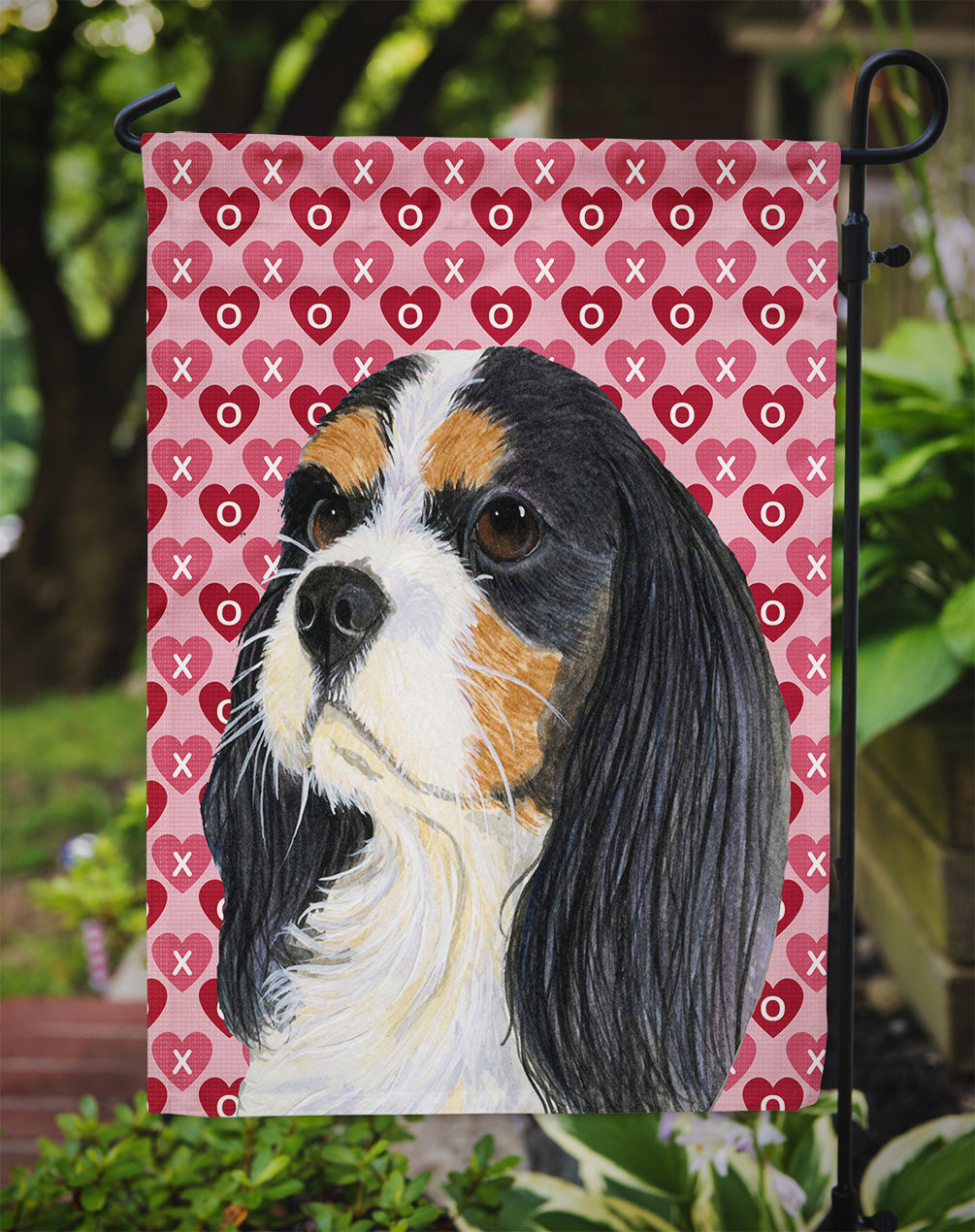 Cavalier Spaniel Hearts Love and Valentine's Day Portrait Garden Flag Mailbox Decorative Yard Banner Outside Patio Artwork for Flower Beds, Garden Size, Multicolor