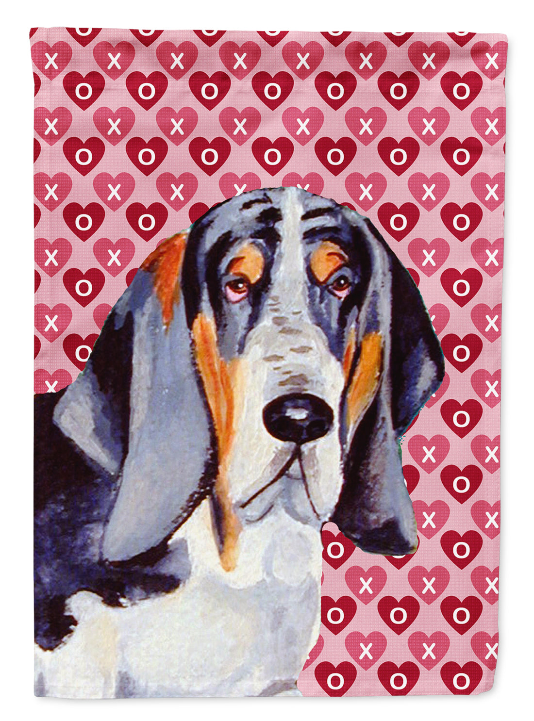 Basset Hound Hearts Love and Valentine's Day Portrait Garden Flag Mailbox Decorative Yard Banner Outside Patio Artwork for Flower Beds, Garden Size, Multicolor