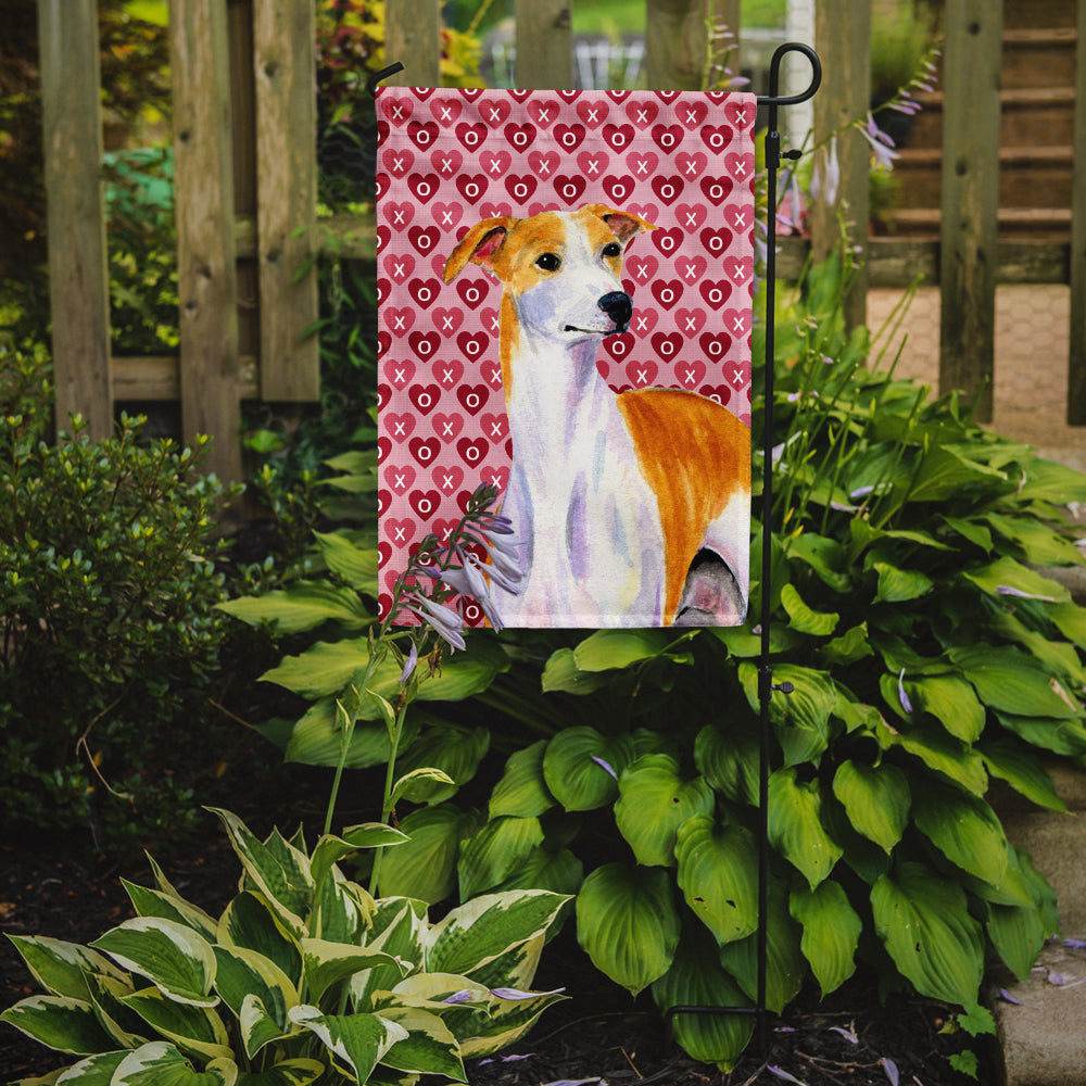Whippet Hearts Love and Valentine's Day Portrait Garden Flag Mailbox Decorative Yard Banner Outside Patio Artwork for Flower Beds, Garden Size, Multicolor