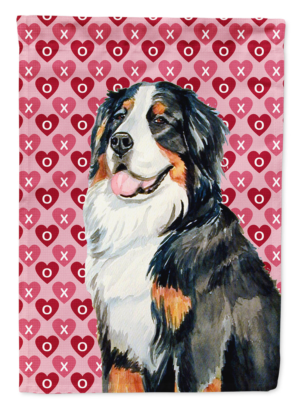Bernese Mountain Dog Hearts Love and Valentine's Day Portrait Garden Flag Mailbox Decorative Yard Banner Outside Patio Artwork for Flower Beds, Garden Size, Multicolor