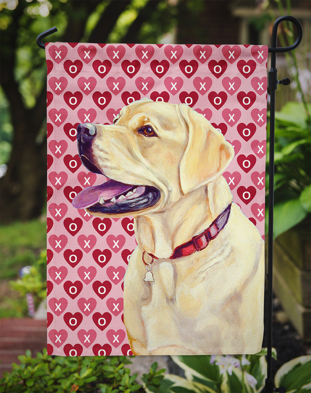 Labrador Hearts Love and Valentine's Day Portrait Garden Flag Mailbox Decorative Yard Banner Outside Patio Artwork for Flower Beds, Garden Size, Multicolor