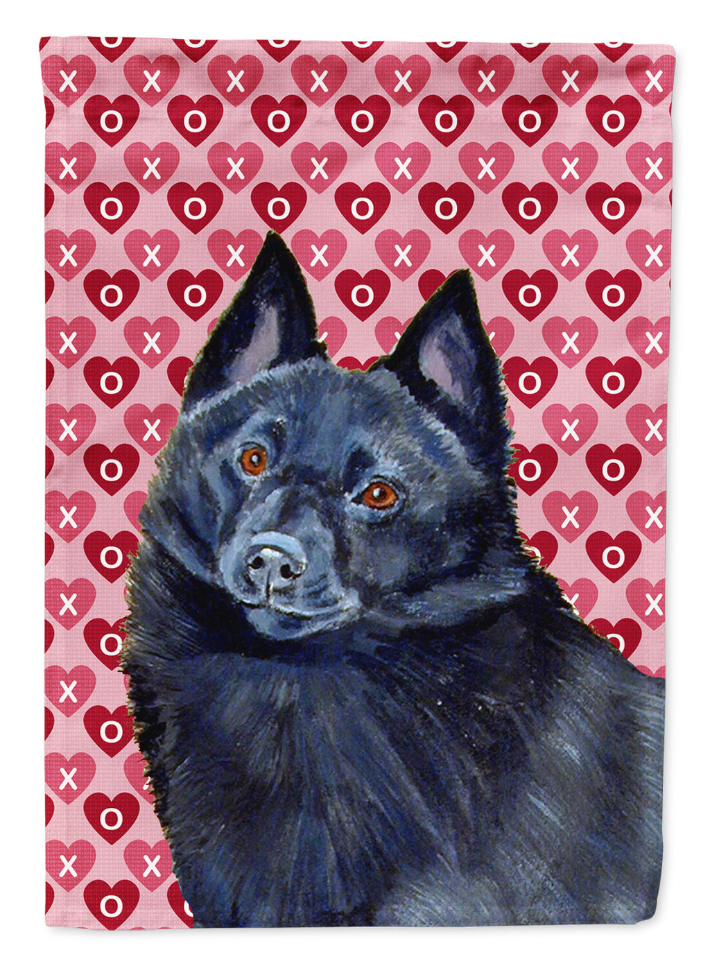 Schipperke Hearts Love and Valentine's Day Portrait Garden Flag Mailbox Decorative Yard Banner Outside Patio Artwork for Flower Beds, Garden Size, Multicolor