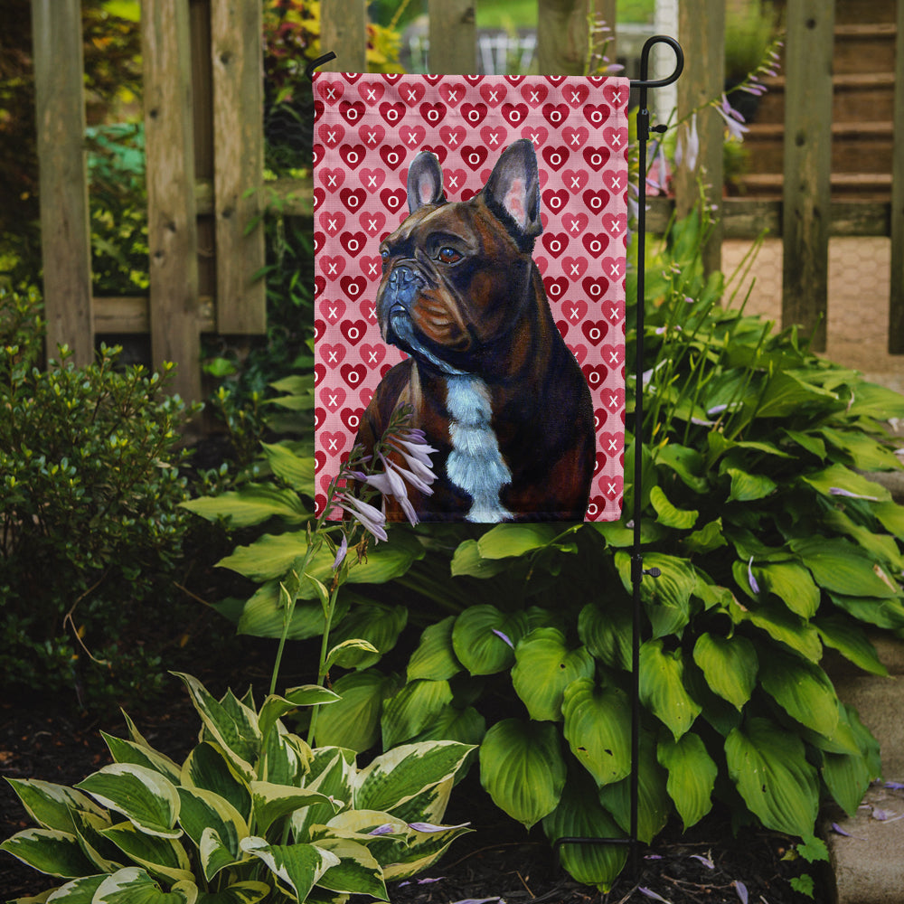 French Bulldog Hearts Love and Valentine's Day Portrait Garden Flag Mailbox Decorative Yard Banner Outside Patio Artwork for Flower Beds, Garden Size, Multicolor