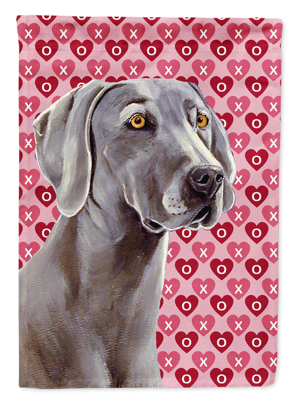 Weimaraner Hearts Love and Valentine's Day Portrait Garden Flag Mailbox Decorative Yard Banner Outside Patio Artwork for Flower Beds, Garden Size, Multicolor