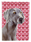 Weimaraner Hearts Love and Valentine's Day Portrait Garden Flag Mailbox Decorative Yard Banner Outside Patio Artwork for Flower Beds, Garden Size, Multicolor
