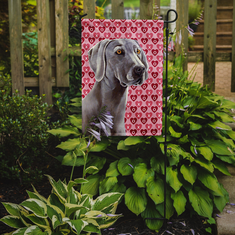 Weimaraner Hearts Love and Valentine's Day Portrait Garden Flag Mailbox Decorative Yard Banner Outside Patio Artwork for Flower Beds, Garden Size, Multicolor