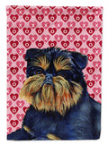 Brussels Griffon Hearts Love and Valentine's Day Portrait Garden Flag Mailbox Decorative Yard Banner Outside Patio Artwork for Flower Beds, Garden Size, Multicolor