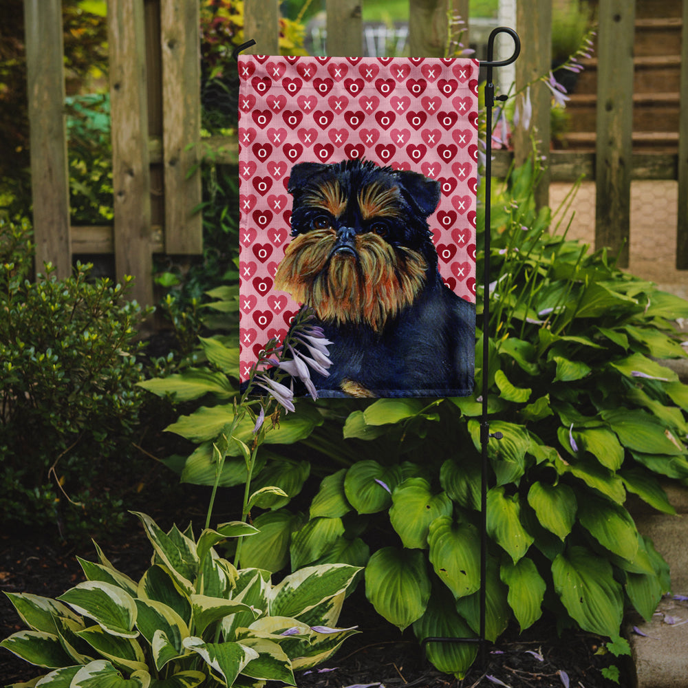 Brussels Griffon Hearts Love and Valentine's Day Portrait Garden Flag Mailbox Decorative Yard Banner Outside Patio Artwork for Flower Beds, Garden Size, Multicolor