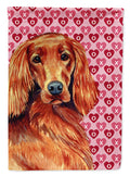 Irish Setter Hearts Love and Valentine's Day Portrait Garden Flag Mailbox Decorative Yard Banner Outside Patio Artwork for Flower Beds, Garden Size, Multicolor