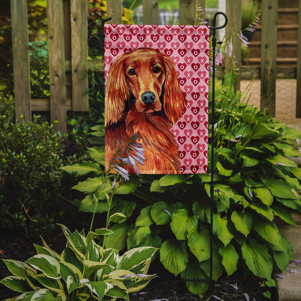 Irish Setter Hearts Love and Valentine's Day Portrait Garden Flag Mailbox Decorative Yard Banner Outside Patio Artwork for Flower Beds, Garden Size, Multicolor