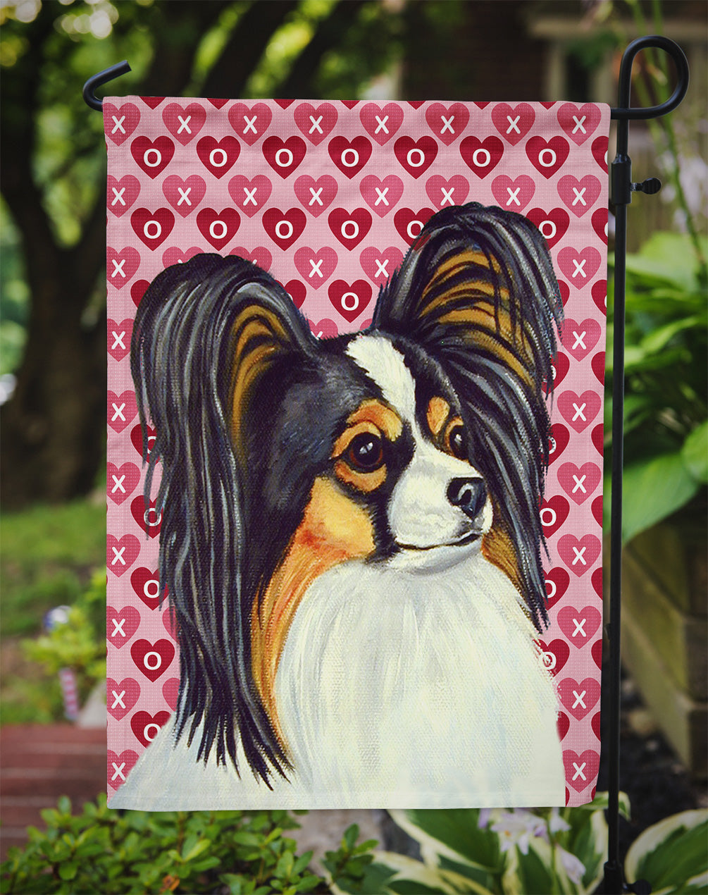 Papillon Hearts Love and Valentine's Day Portrait Garden Flag Mailbox Decorative Yard Banner Outside Patio Artwork for Flower Beds, Garden Size, Multicolor