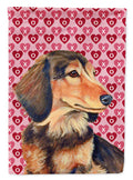 Dachshund Hearts Love and Valentine's Day Portrait Garden Flag Mailbox Decorative Yard Banner Outside Patio Artwork for Flower Beds, Garden Size, Multicolor