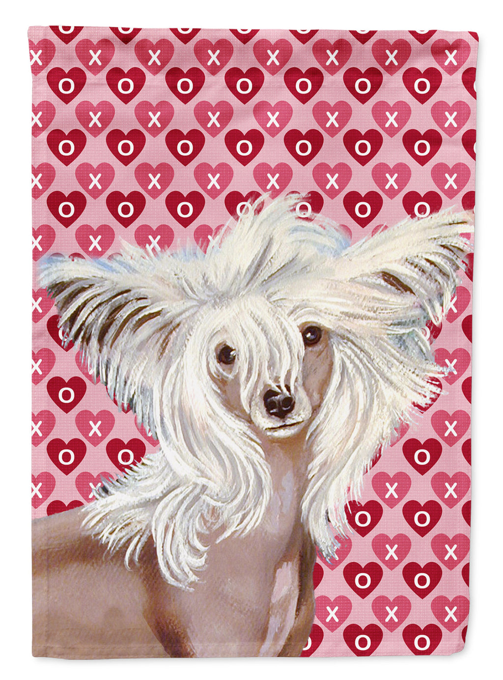 Chinese Crested Hearts Love and Valentine's Day Portrait Garden Flag Mailbox Decorative Yard Banner Outside Patio Artwork for Flower Beds, Garden Size, Multicolor