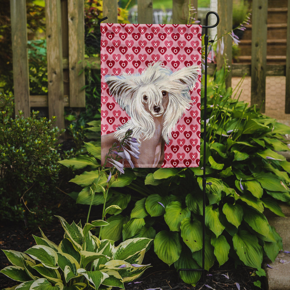 Chinese Crested Hearts Love and Valentine's Day Portrait Garden Flag Mailbox Decorative Yard Banner Outside Patio Artwork for Flower Beds, Garden Size, Multicolor