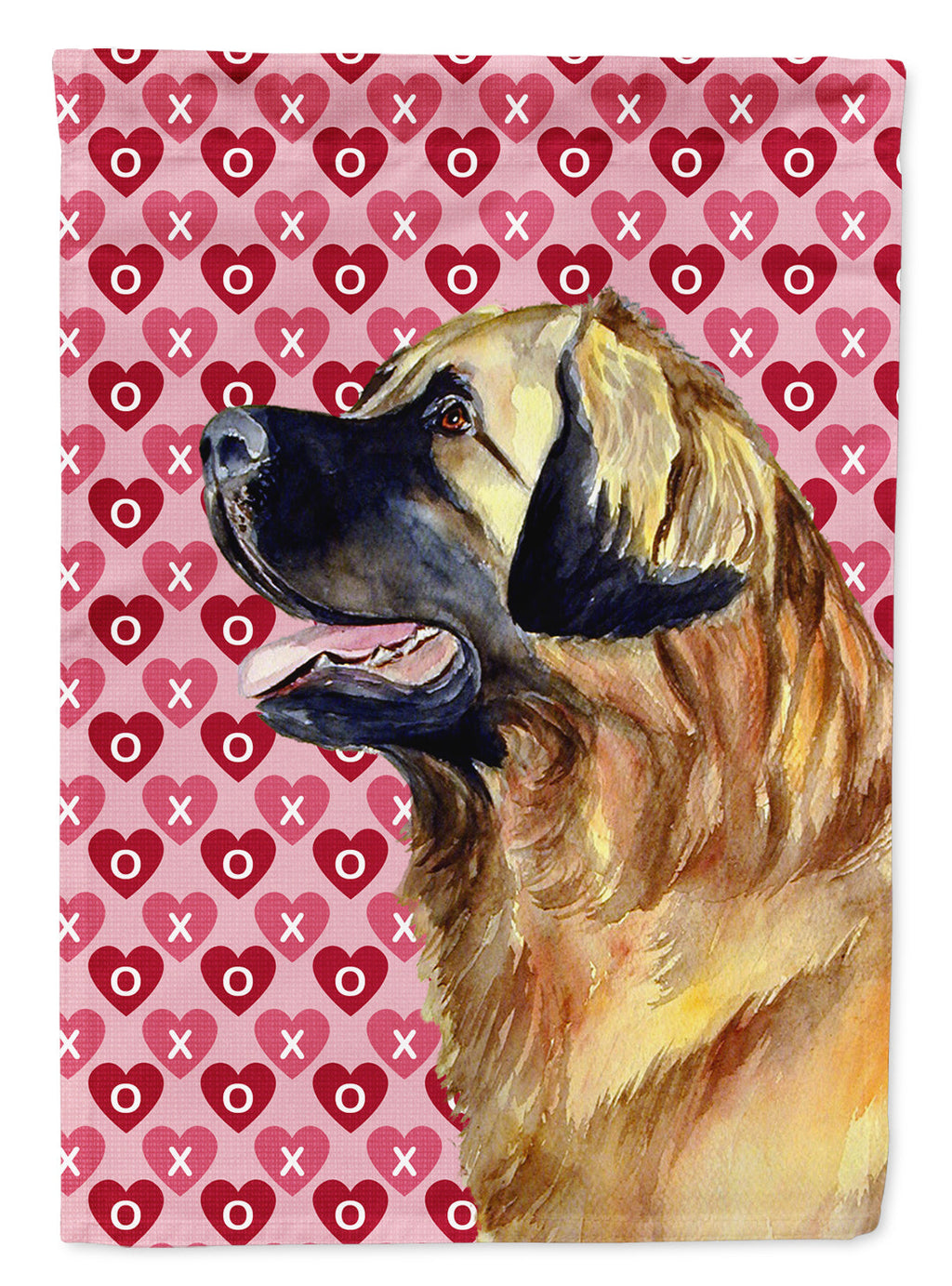 Leonberger Hearts Love and Valentine's Day Portrait Garden Flag Mailbox Decorative Yard Banner Outside Patio Artwork for Flower Beds, Garden Size, Multicolor