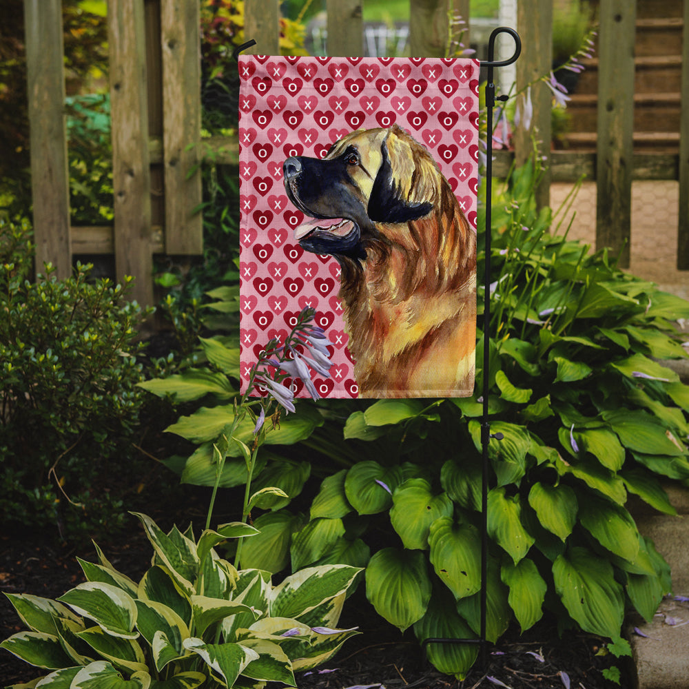 Leonberger Hearts Love and Valentine's Day Portrait Garden Flag Mailbox Decorative Yard Banner Outside Patio Artwork for Flower Beds, Garden Size, Multicolor