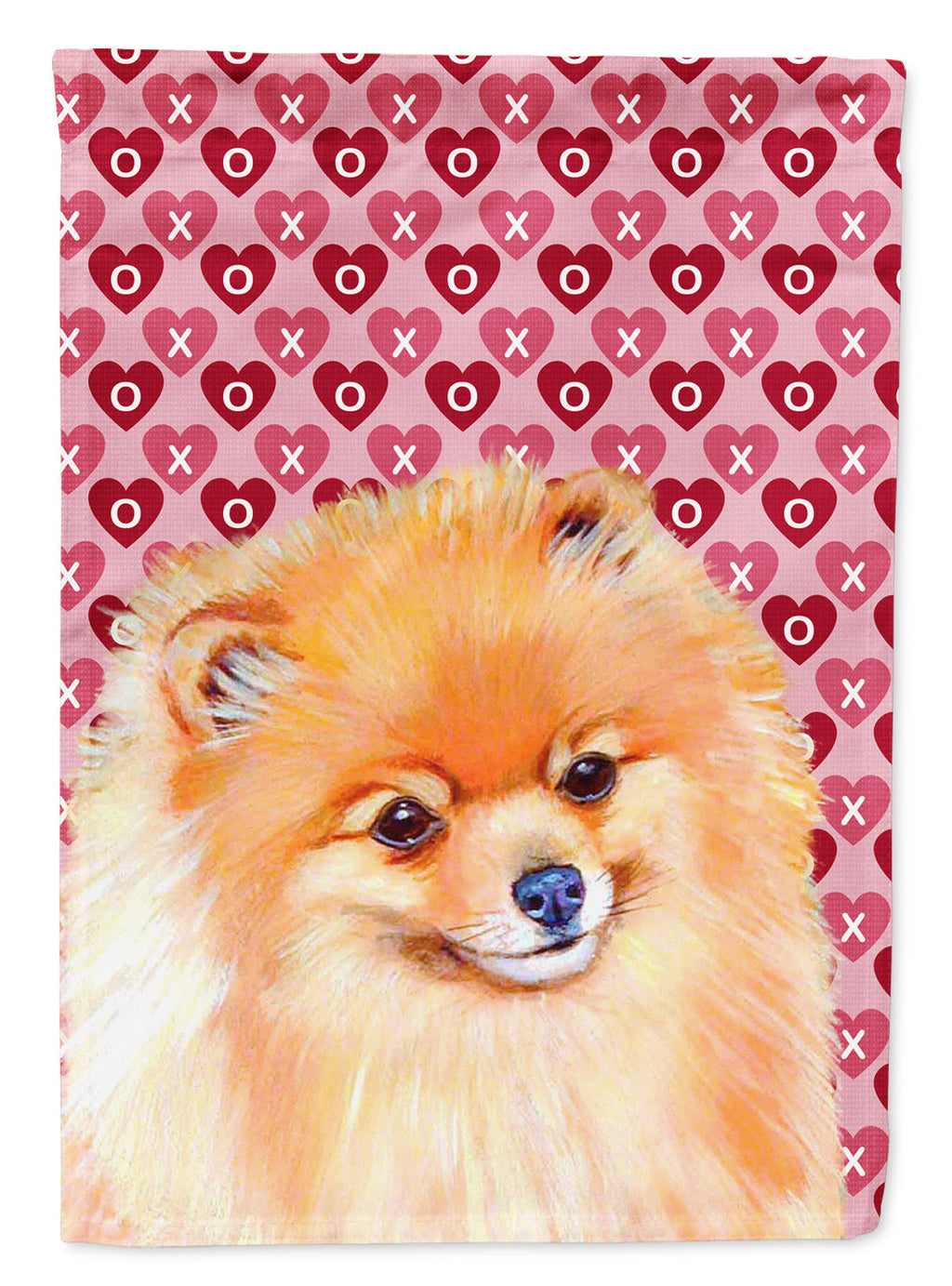 Pomeranian Hearts Love and Valentine's Day Portrait Garden Flag Mailbox Decorative Yard Banner Outside Patio Artwork for Flower Beds, Garden Size, Multicolor