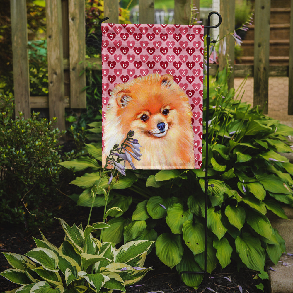 Pomeranian Hearts Love and Valentine's Day Portrait Garden Flag Mailbox Decorative Yard Banner Outside Patio Artwork for Flower Beds, Garden Size, Multicolor