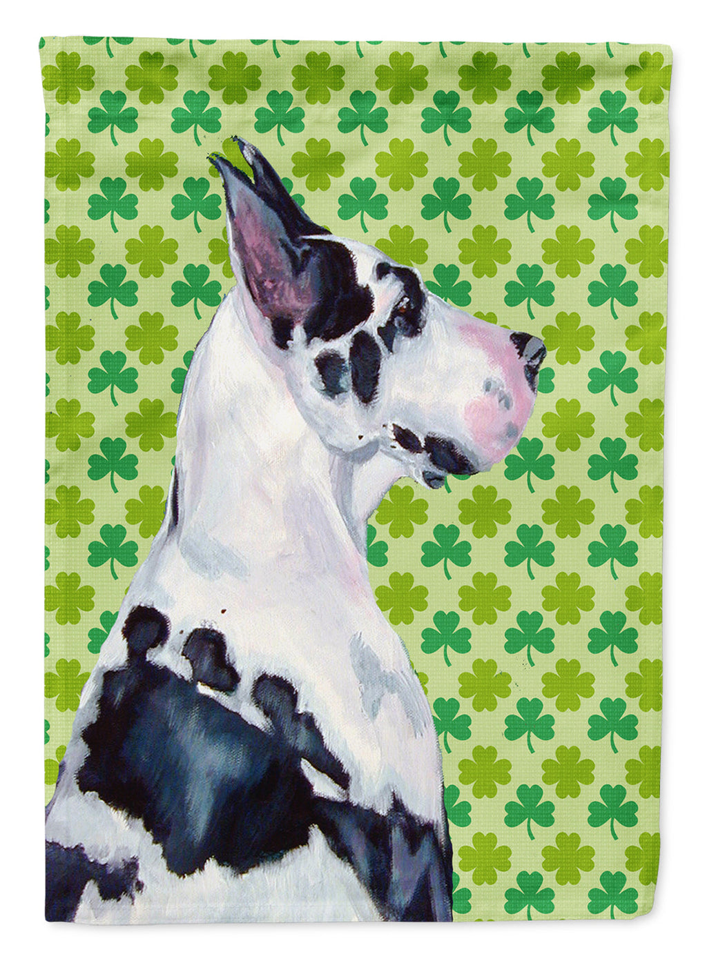 Great Dane St. Patrick's Day Shamrock Portrait Garden Flag Mailbox Decorative Yard Banner Outside Patio Artwork for Flower Beds, Garden Size, Multicolor