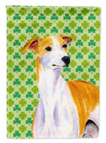 Whippet St. Patrick's Day Shamrock Portrait Garden Flag Mailbox Decorative Yard Banner Outside Patio Artwork for Flower Beds, Garden Size, Multicolor