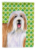 Bearded Collie St. Patrick's Day Shamrock Portrait Garden Flag Mailbox Decorative Yard Banner Outside Patio Artwork for Flower Beds, Garden Size, Multicolor