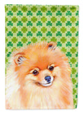 Pomeranian St. Patrick's Day Shamrock Portrait Garden Flag Mailbox Decorative Yard Banner Outside Patio Artwork for Flower Beds, Garden Size, Multicolor