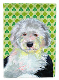 Old English Sheepdog St. Patrick's Day Shamrock Portrait Garden Flag Mailbox Decorative Yard Banner Outside Patio Artwork for Flower Beds, Garden Size, Multicolor