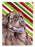 Newfoundland Candy Cane Holiday Christmas Garden Flag Mailbox Decorative Yard Banner Outside Patio Artwork for Flower Beds, Garden Size, Multicolor