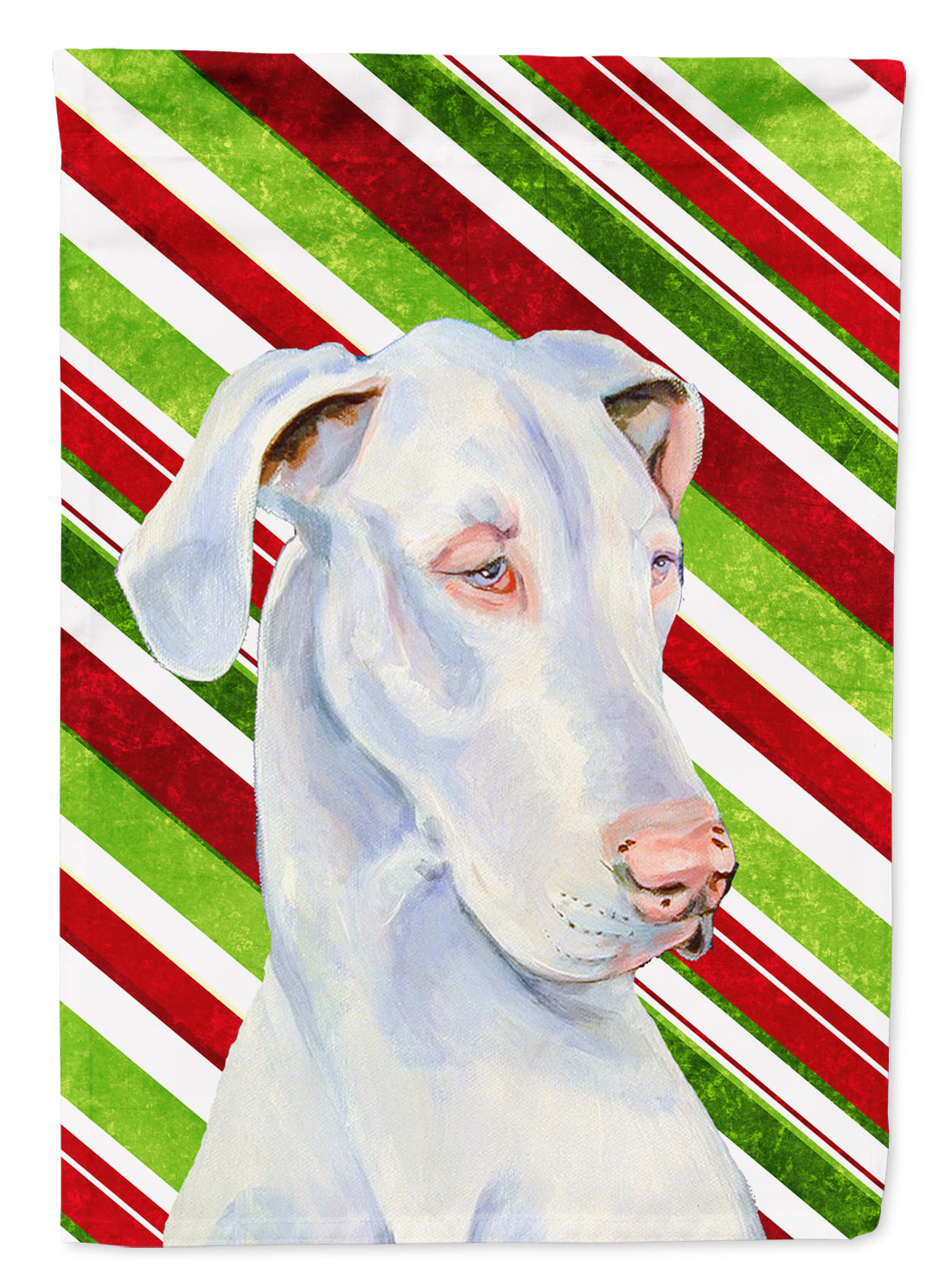 Great Dane Candy Cane Holiday Christmas Garden Flag Mailbox Decorative Yard Banner Outside Patio Artwork for Flower Beds, Garden Size, Multicolor