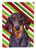 Dachshund Candy Cane Holiday Christmas Garden Flag Mailbox Decorative Yard Banner Outside Patio Artwork for Flower Beds, Garden Size, Multicolor