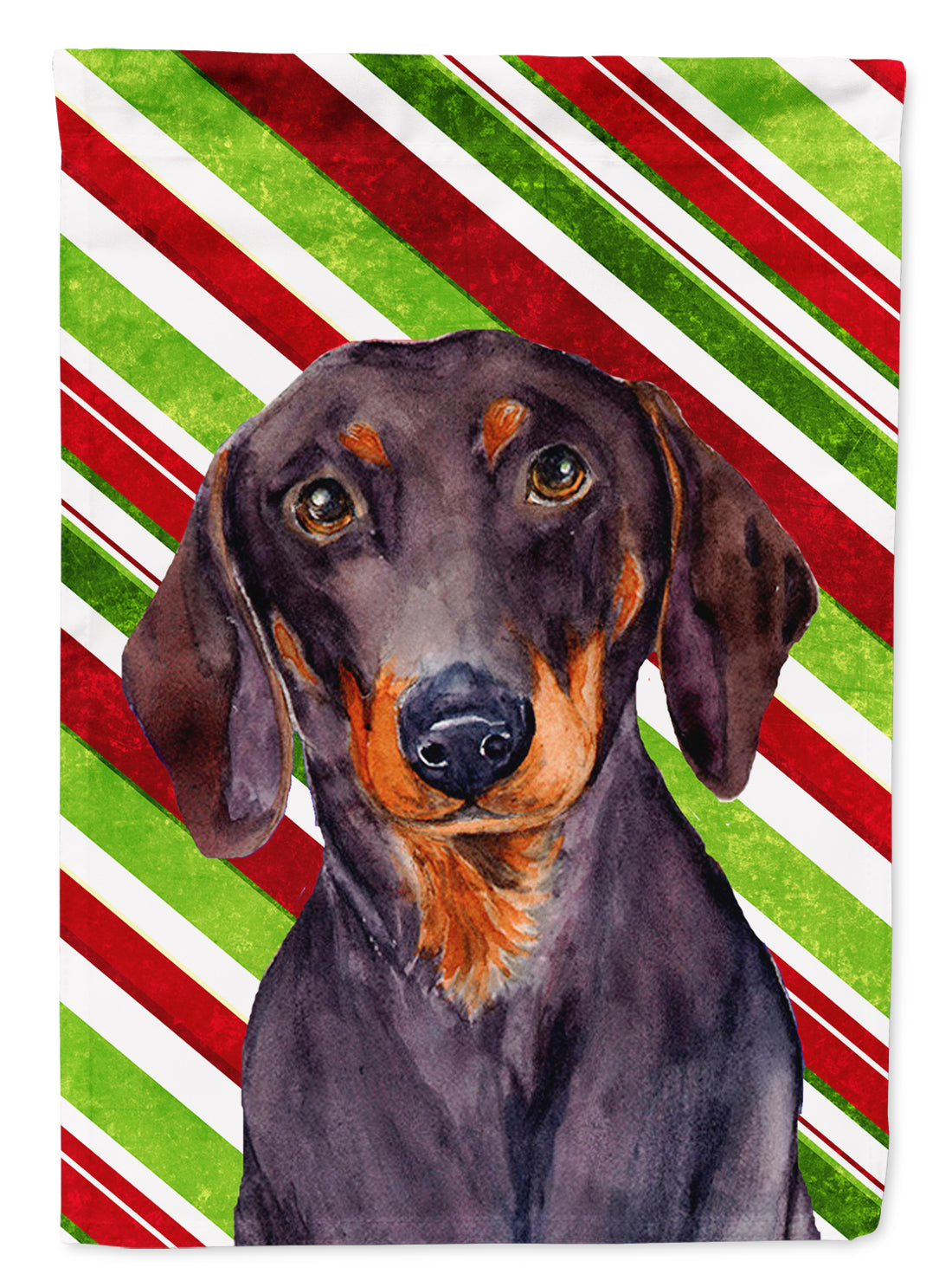 Dachshund Candy Cane Holiday Christmas Garden Flag Mailbox Decorative Yard Banner Outside Patio Artwork for Flower Beds, Garden Size, Multicolor