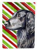 Flat Coated Retriever Candy Cane Holiday Christmas Garden Flag Mailbox Decorative Yard Banner Outside Patio Artwork for Flower Beds, Garden Size, Multicolor