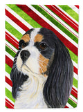 Cavalier Spaniel Candy Cane Holiday Christmas Garden Flag Mailbox Decorative Yard Banner Outside Patio Artwork for Flower Beds, Garden Size, Multicolor