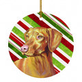 Vizsla Candy Cane Holiday Christmas Ceramic Ornament Christmas Tree Hanging Decorations for Home Christmas Holiday, Party, Gift, 3 in, Multicolor