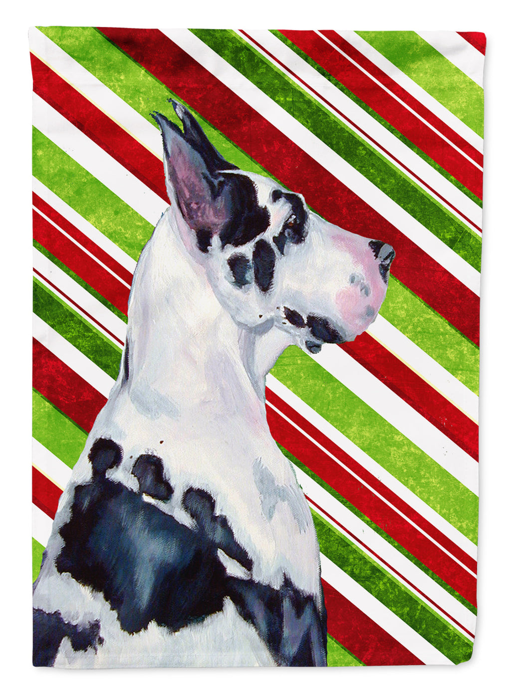 Great Dane Candy Cane Holiday Christmas Garden Flag Mailbox Decorative Yard Banner Outside Patio Artwork for Flower Beds, Garden Size, Multicolor