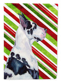 Great Dane Candy Cane Holiday Christmas Garden Flag Mailbox Decorative Yard Banner Outside Patio Artwork for Flower Beds, Garden Size, Multicolor