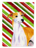 Whippet Candy Cane Holiday Christmas Garden Flag Mailbox Decorative Yard Banner Outside Patio Artwork for Flower Beds, Garden Size, Multicolor