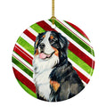 Bernese Mountain Dog Candy Cane Holiday Christmas Ceramic Ornament Christmas Tree Hanging Decorations for Home Christmas Holiday, Party, Gift, 3 in, Multicolor