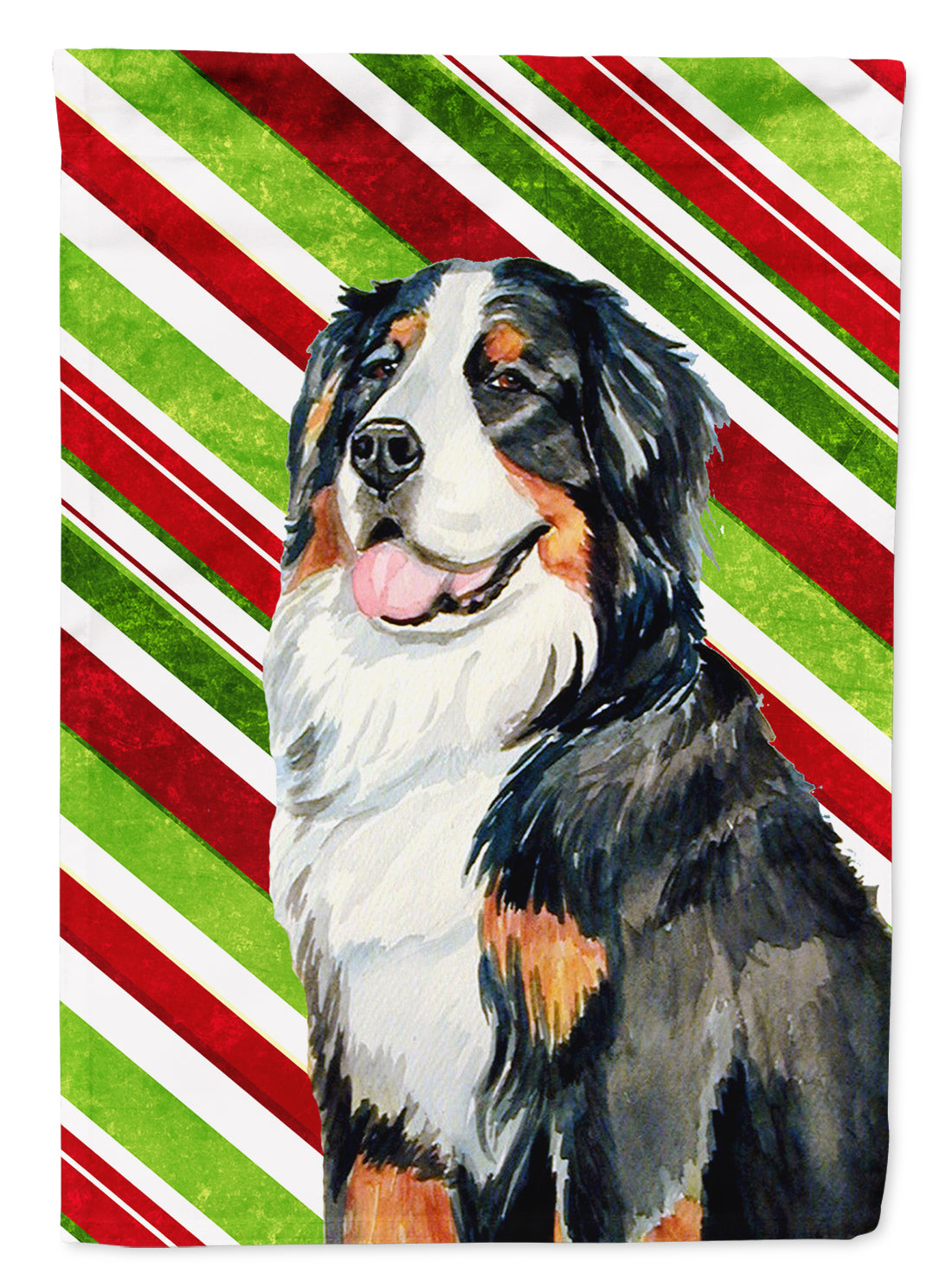 Bernese Mountain Dog Candy Cane Holiday Christmas Garden Flag Mailbox Decorative Yard Banner Outside Patio Artwork for Flower Beds, Garden Size, Multicolor
