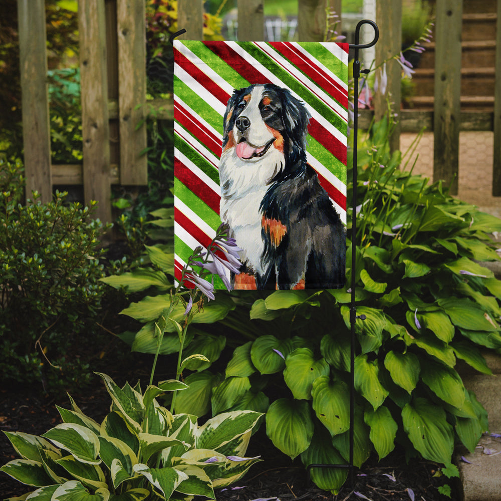 Bernese Mountain Dog Candy Cane Holiday Christmas Garden Flag Mailbox Decorative Yard Banner Outside Patio Artwork for Flower Beds, Garden Size, Multicolor