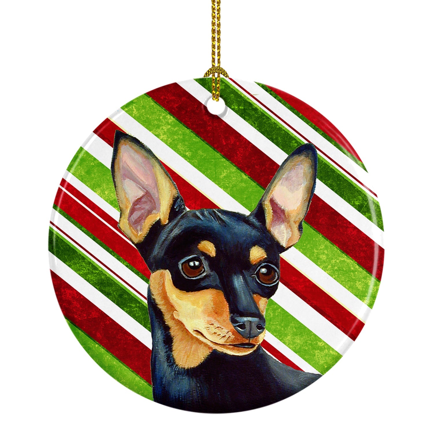 Min Pin Candy Cane Holiday Christmas Ceramic Ornament Christmas Tree Hanging Decorations for Home Christmas Holiday, Party, Gift, 3 in, Multicolor