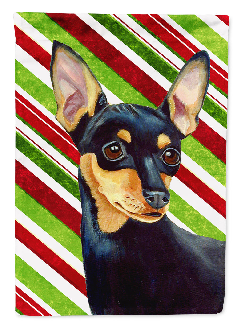Min Pin Candy Cane Holiday Christmas Garden Flag Mailbox Decorative Yard Banner Outside Patio Artwork for Flower Beds, Garden Size, Multicolor