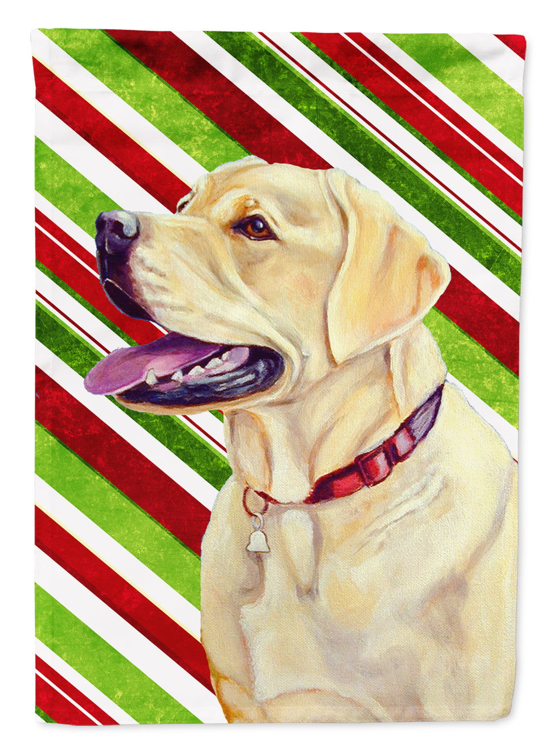 Labrador Candy Cane Holiday Christmas Garden Flag Mailbox Decorative Yard Banner Outside Patio Artwork for Flower Beds, Garden Size, Multicolor